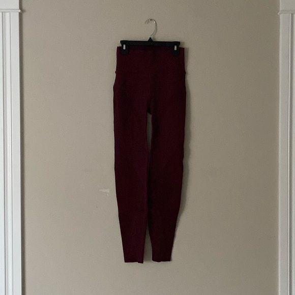 Fabletics Sculptknit Burgundy Leggings Contour High-Rise - Picture 1 of 14